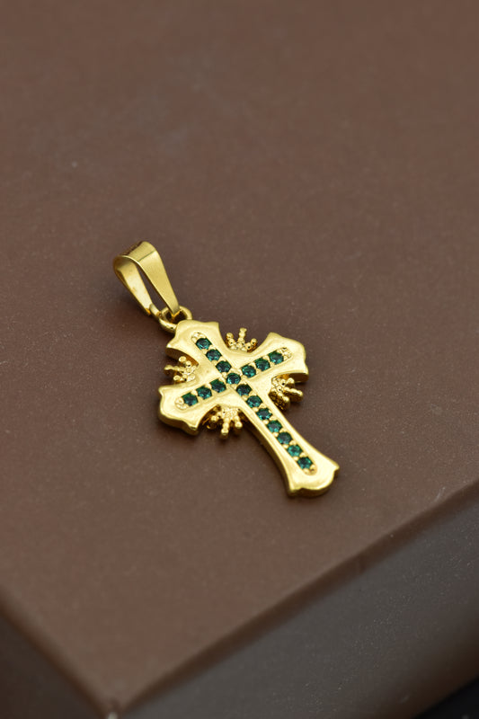 Green Holy Cross Pendant