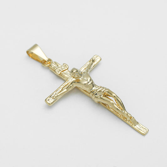 18k Gold Plated Gold Crucifix Pendant