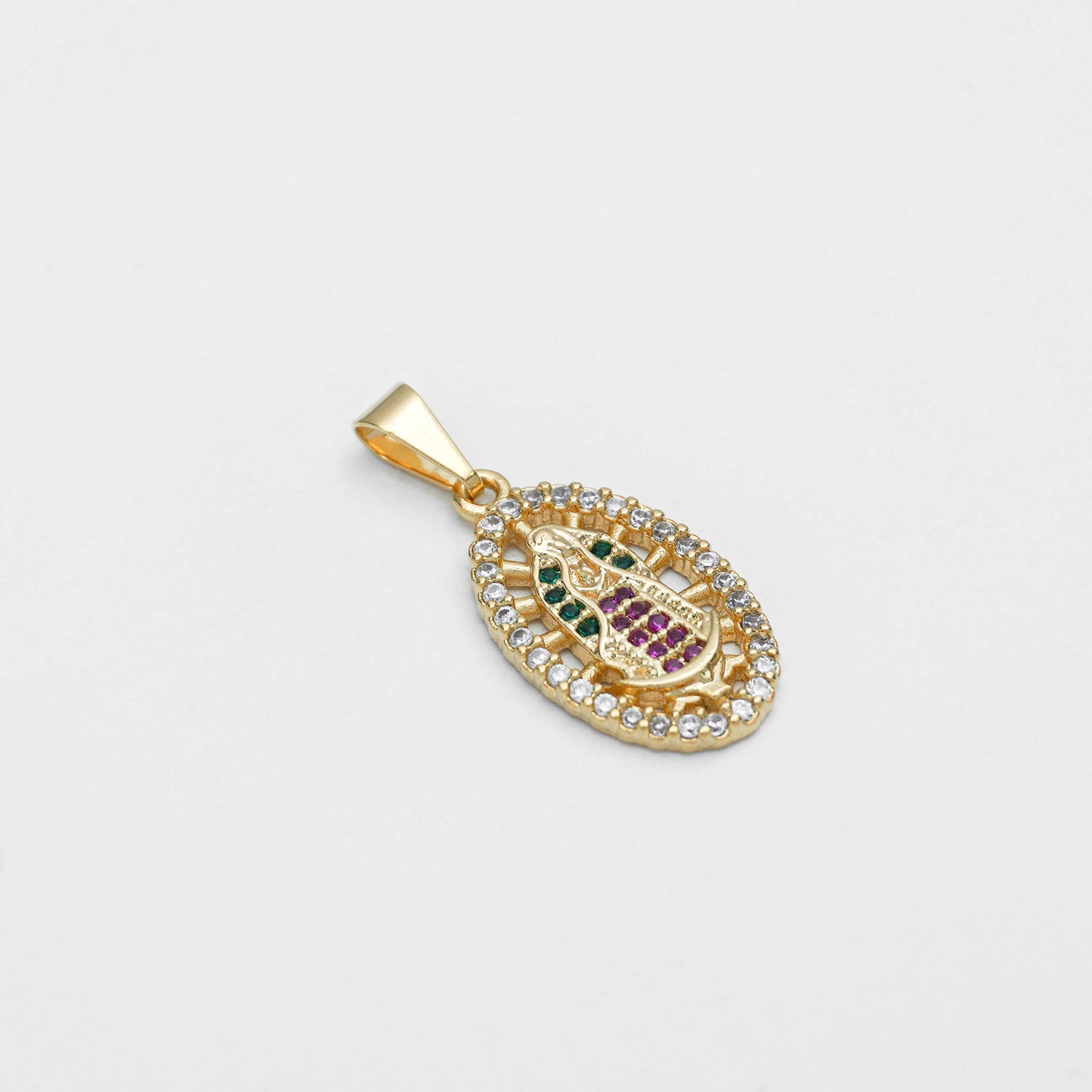 Virgin Guadalupe Swarovski Colors Pendant